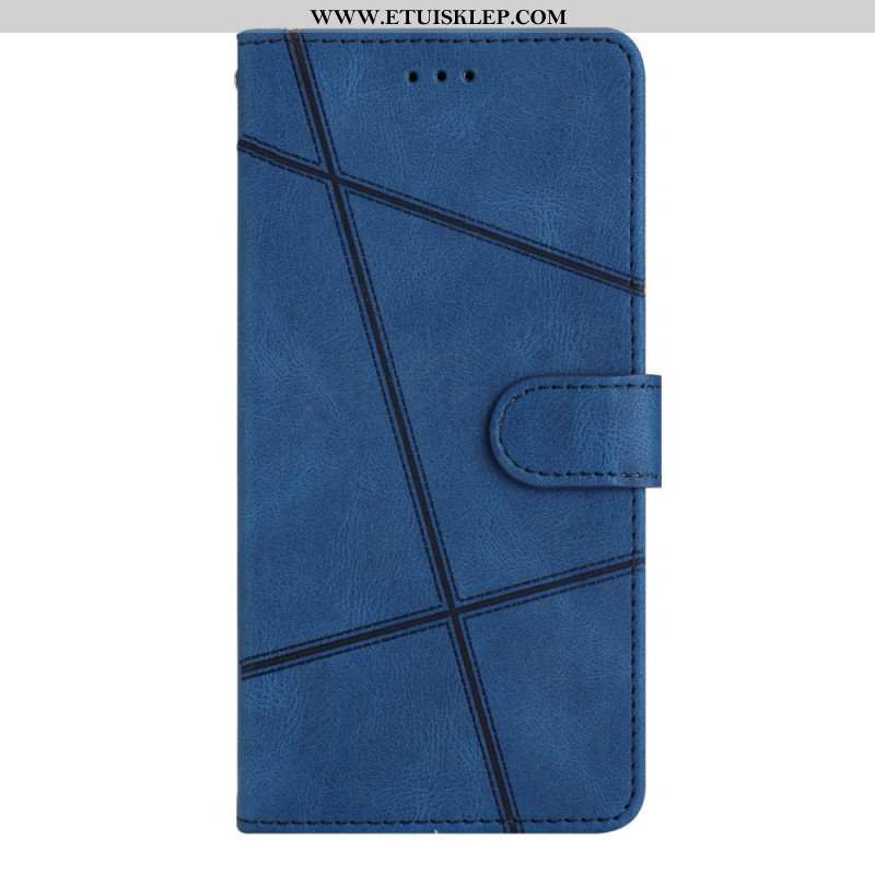 Etui Folio do Xiaomi Redmi Note 12 4G z Łańcuch Geometryczne Paski